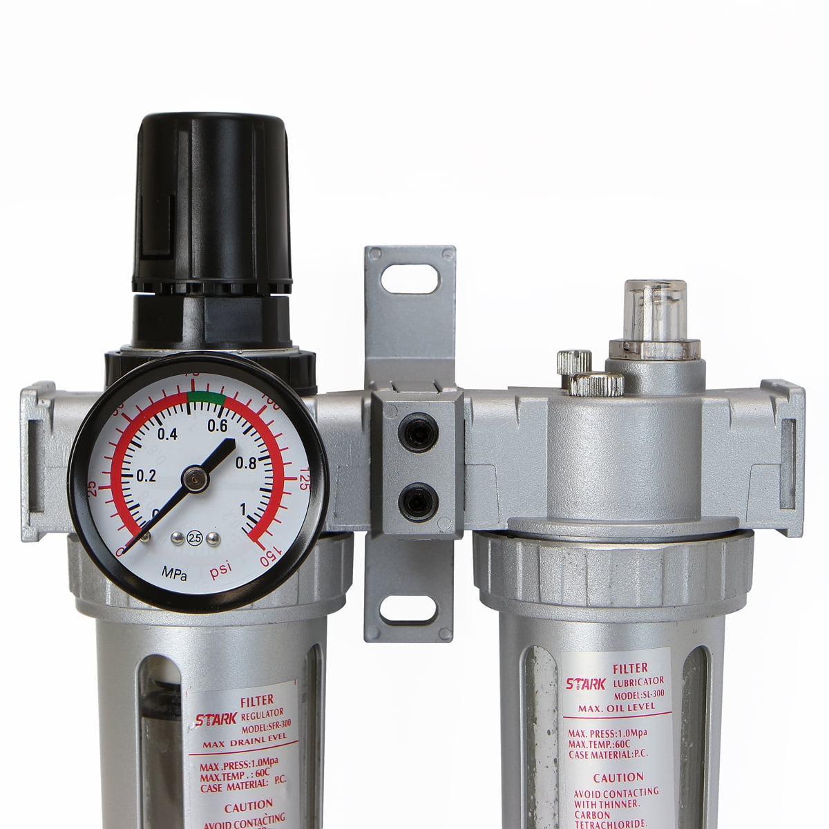 XtremepowerUS 3/8 Air Filter Regulator Lubricator Control Unit Water Separator Trap 150 PSI 