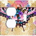 thumbnail image 4 of Metal Light Switch Plate Cover Unique Colorful Floral Butterfly Blue BUT023, 4 of 13