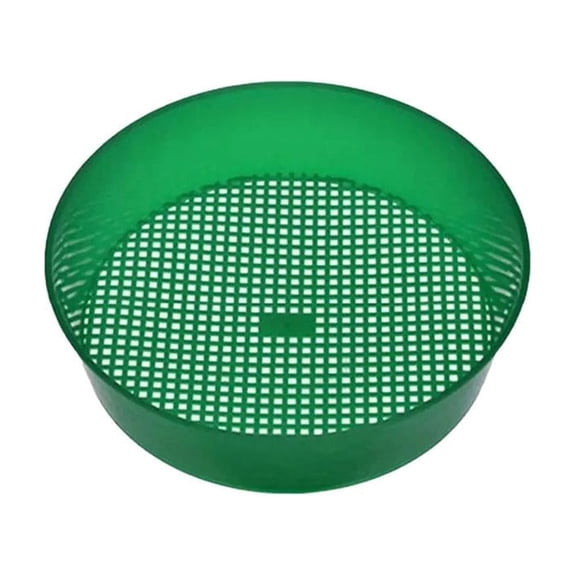 Garden Soil Compost Sifter - Round Plastic Sand Sieve, Garden Dirt Sieve Screen Screen Sifting Pan Set for Gardening Home Plant Work with Small Rocks Gravel Sand