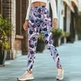 thumbnail image 4 of Renewold Paw Tie-dye Violet Blue Yoga Pants for Women with Pockets Full Length Workout Leggings High Waist Tummy Control Lounge Pants Activewear Fashion Womens Leggings, XS, 4 of 8