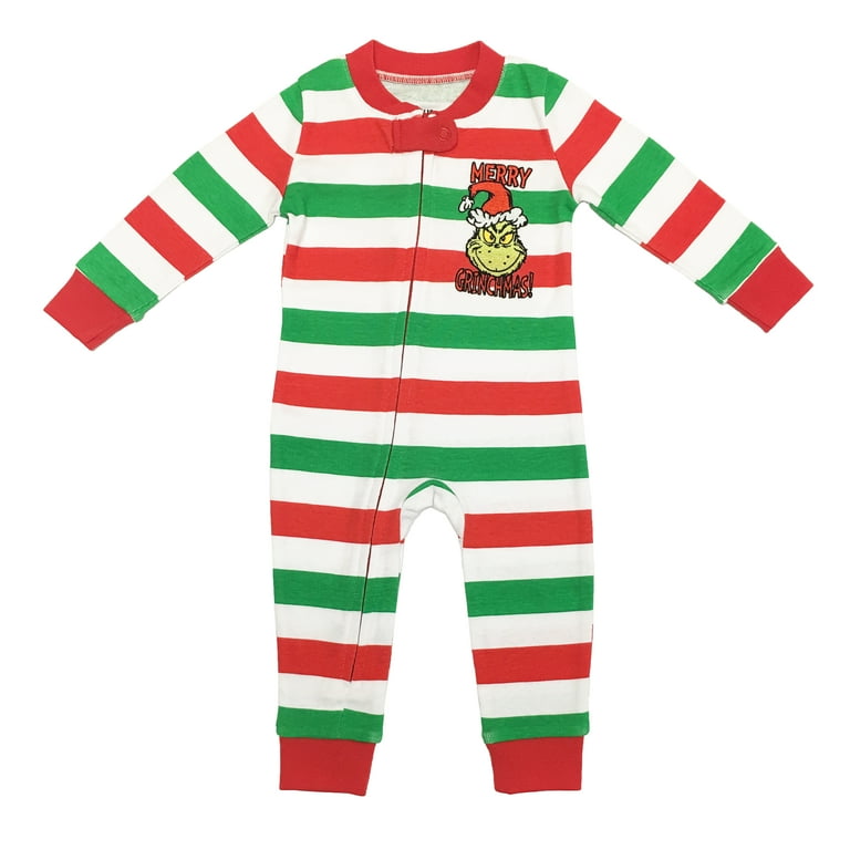 Dr. Seuss Baby Grinch Merry Grinchmas One Piece Tight Fit Pajamas 24 Month