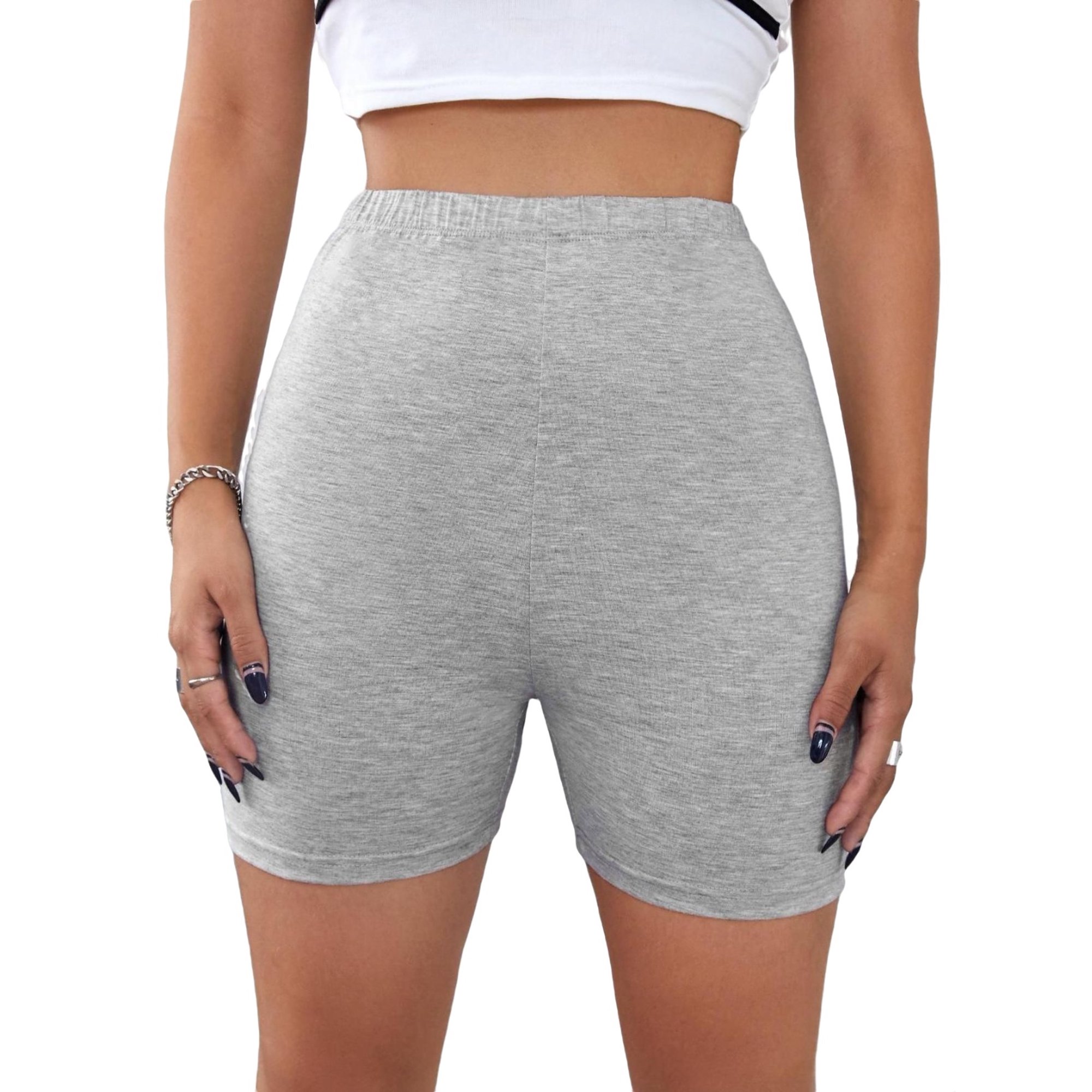 biker shorts grey