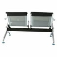 thumbnail image 6 of Kinbor 2 Seats PU Leather Office Guest Reception Bench Waiting Room Chairs Black Steel, 6 of 8