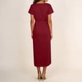 thumbnail image 6 of Viikei Womens Dresses Short Dress,Women's Wrap V-Neck Short-Sleeve Maxi Dress with High Slit Multiple Colors Wine XXXL, 6 of 7