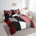 thumbnail image 3 of jejeloiu Leopard Print 7-Piece Twin Bedding Sets,Red White Black Bedding Comforter Set For Men Women Reversible, 3 of 8