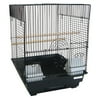 YML 5624 3/8" Bar Spacing Flat Top Cage with Small Lift Up Door in White - 14x16"