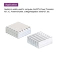 thumbnail image 4 of Uxcell 10Pcs 14x14x6mm Heatsink Aluminum Radiator With Fixed Sticker for Chip CPU, Power Transistor, FET, IC,White, 4 of 6