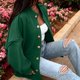 thumbnail image 4 of AUNVITO Women's Solid Color Lantern Sleeve Stand Collar Casual Button Front Jacket with Pockets Relaxed and Trendy Style, 4 of 9