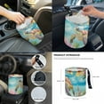 thumbnail image 7 of Renewold Sea Turtle Plumeria Starfish Car Seat Covers Full Set 14 PCS, with Steering Wheel Seat Belt Pads Coasters Waste Bin Armrest Pad Cup Holders Rearview Mirror Handbrake Cover Set, 7 of 7