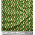thumbnail image 1 of Soimoi Modal Satin Fabric Christmas Baubles & Reindeer Face Animal Print Fabric by the Yard 42 Inch Wide, 1 of 1