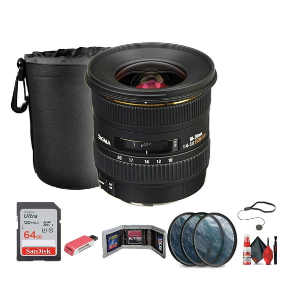 Sigma 10-20mm f/4-5.6 EX DC J Autofocus Lens for Pentax Digital Cameras Bundle