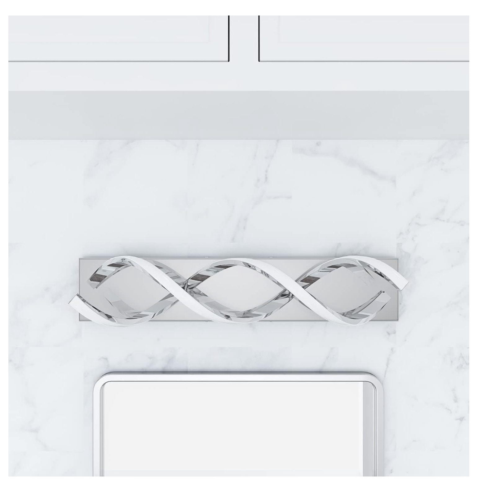 Modern LED Bathroom Vanity Lights, 1-Light Aluminium Stainless Steel Spiral Design Wall Lighting Fixture, Bathroom Sconces Wall Lighting for Living Room Entryway Bedroom Wall Sconce