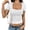 White-#001, variant on Women Crop Top Lace Patchwork Square Neck Slim Fitted Short Sleeve T-Shirts Streetwear Cute Fashion Summer Short Shirt,Wine 2XL