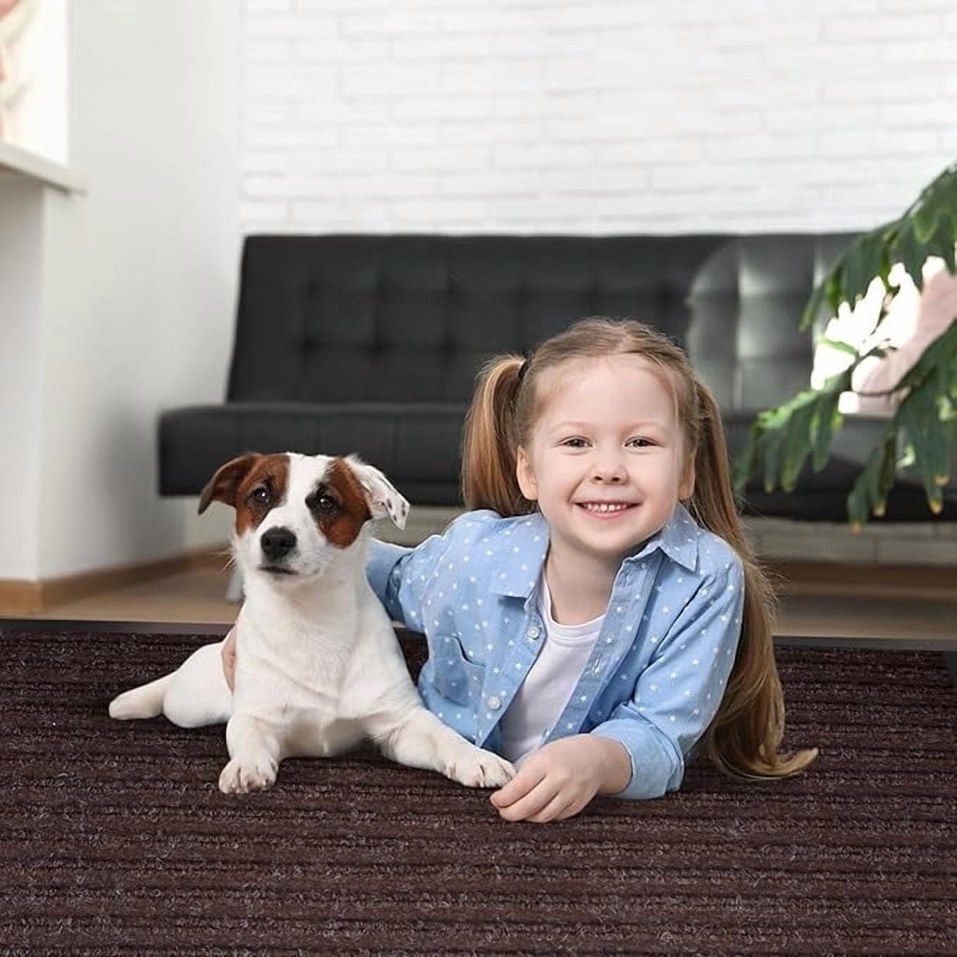 OVYEOFR Commercial Carpet Runner, 3' x 10' Commercial Rug with Rubber Backing, Heavy Duty Low Profile Indoor Outdoor Floor Mat for Entrance, Hallway, Kitchen, Garage, Brown