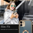 thumbnail image 5 of Case for iPhone 11 Case 6.1" Slim Thin Ring Stand Holder Silicone Phone Cases Soft Flexible TPU Electroplated Frame Shock-Absorption Protective Bumper Cover for iPhone 11 - Gray, 5 of 18