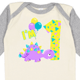 thumbnail image 4 of Inktastic Happy Dinosaur First Birthday-purple Boys or Girls Long Sleeve Baby Bodysuit, 4 of 5