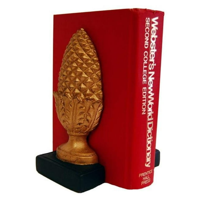 Hickory Manor Home HM769GL Pineapple Bookend Set, Gold Leaf
