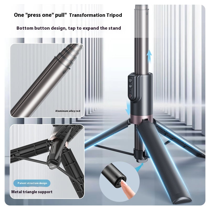 Bigcan 1.3M Bluetooth Selfie Stick Tripod with Remote – 3-in-1 Extendable Camera & Phone Stand, Aluminum Alloy, 40m Wireless Control, 360° Rotation, for GoPro Hero 11/10/9 & Smartphones