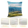 thumbnail image 4 of Patifu Mountain Wind Turbines Blue Sky Graphic Decorative Throw Pillow Cover for Home Couch Living Room Bed Sofa - Short Plush Pillowcase Home Furnishing 18x18in, 4 of 5