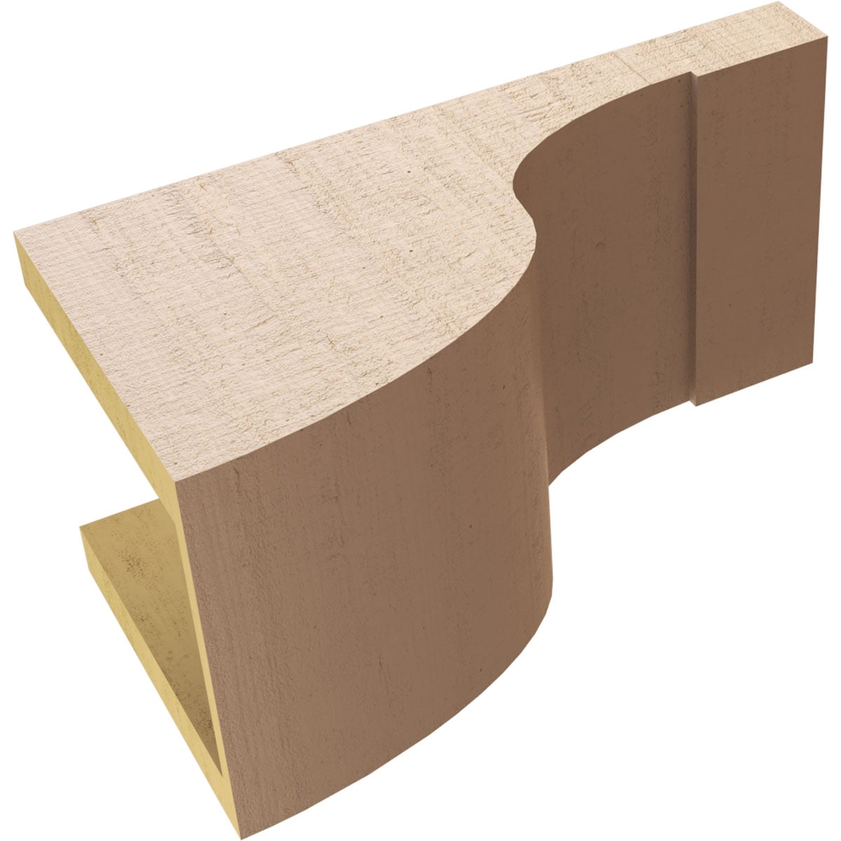 7"W x 14"D x 7"H Wide Del Monte Rough Cedar Woodgrain TimberThane Corbel, Primed Tan