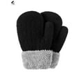thumbnail image 3 of PULLIMORE Winter Warm Mitten Gloves for Baby Kids Fleece Lined Toddler Boys Girl Snow Glove (Black), 3 of 6