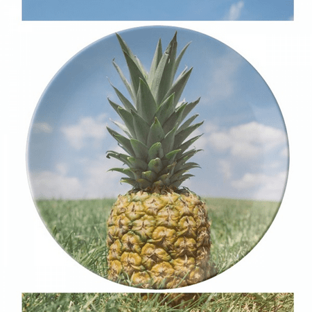 

Fresh Tropical Fruit Pineapple Picture Plate Decorative Porcelain Salver Tableware Dinner Dish
