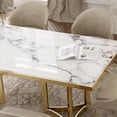thumbnail image 7 of POVISON 79" Bura Modern Faux Marble Dining Table For 6-8，White Rectangular Tabletop Gold Stainless Legs, 7 of 7