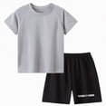 thumbnail image 2 of NOLDARES Toddler Baby Boy Summer Outfit Fire Truck Graphic Tee Cotton Shorts Play Clothes Set Blazer,8-9 Y, 2 of 4