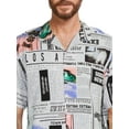 thumbnail image 3 of No Boundaries Men's Print Button Front Resort Shirt with Short Sleeves, Sizes XS-3XL, 3 of 5