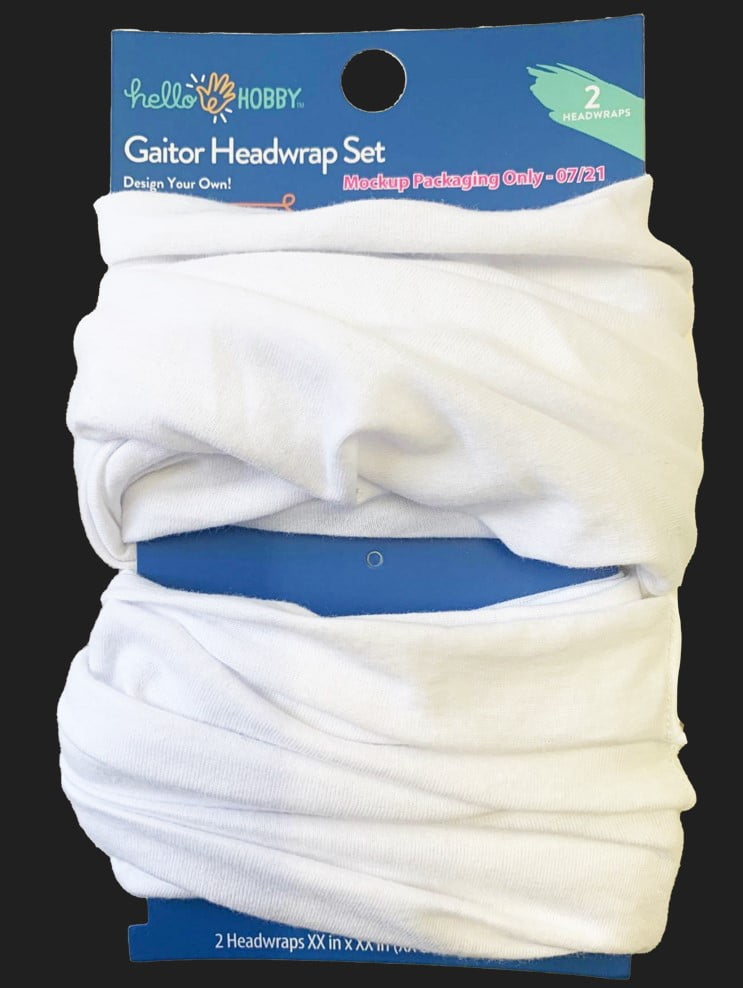 Hello Hobby Adult Unisex Solid White Adjustable Neck Gator, 2 Pack, Arts and Craft