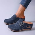 thumbnail image 5 of YLYL Women Backless Mules with Adjustable Hook Loop Arch Support Wedge Heel Slip on Walking Shoes, 5 of 9
