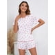 thumbnail image 5 of Conjunto de pijama SOLY HUX para mujer con bonito estampado, camiseta y pantalones cortos, 5 of 7