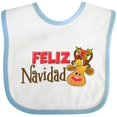 thumbnail image 3 of Inktastic Christmas Feliz Navidad with Cute Reindeer Boys or Girls Baby Bib, 3 of 4