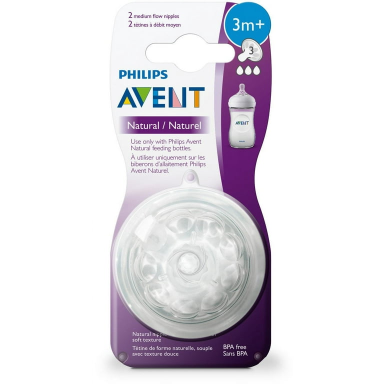 Philips AVENT Natural Baby Bottle with Natural Response Nipple, Clear, 9oz,  2pk, SCY903/02