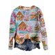 thumbnail image 2 of Suéter de cuello redondo de moda navideña para mujer, blusa holgada informal de manga larga con estampado sin capucha, blusa de poliéster para mujer, 2 of 3
