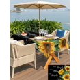 thumbnail image 5 of Outdoor Tablecloth with Umbrella Hole for Patio/Picnic/Party/Camping, Yellow Sunflowers Waterproof Table Cloth Rectangle Table Cover Washable, Farmhouse Floral Rustic Botanical Black (54"x 80"), 5 of 8