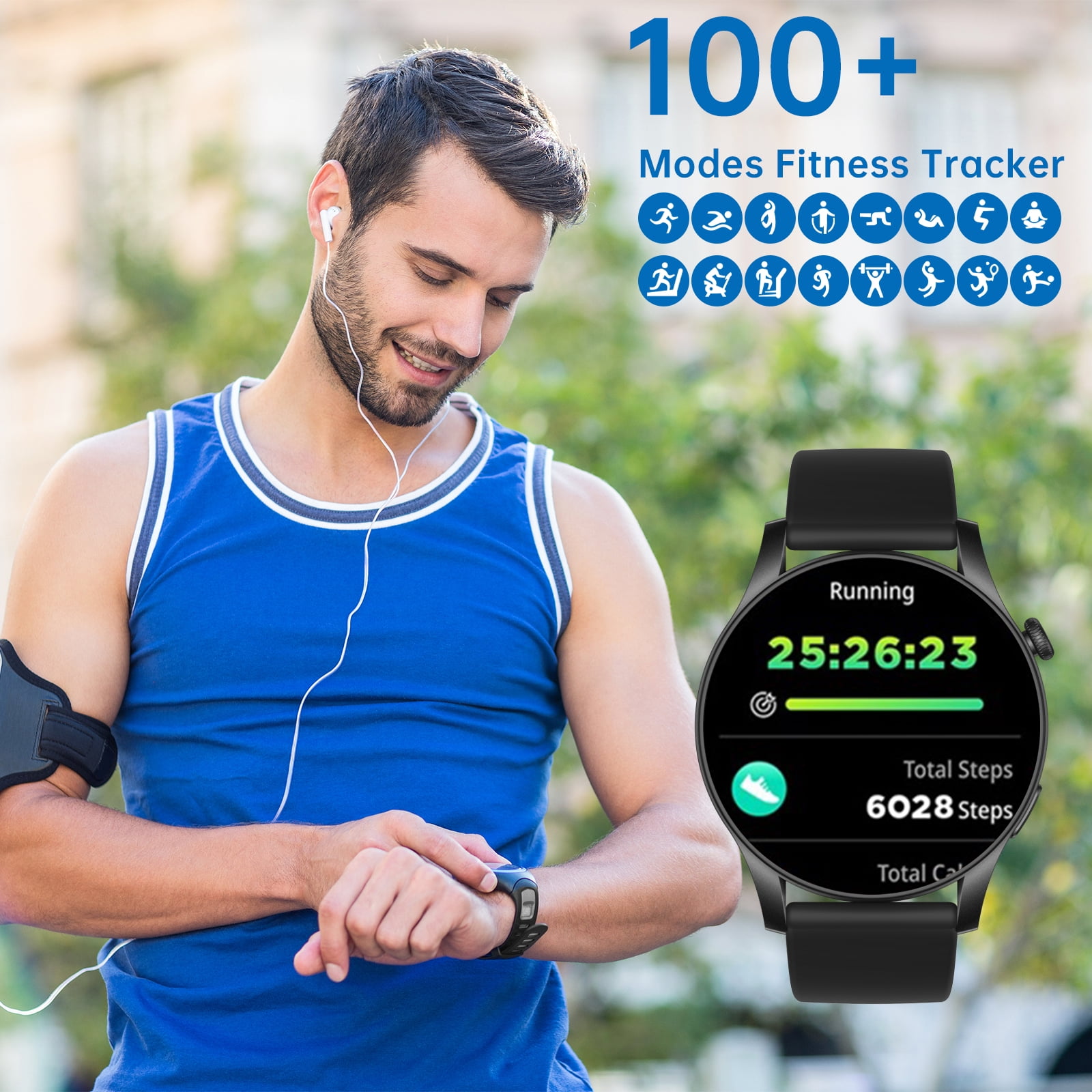 SKMEI Smart Watch for Men Women, 1.43" HD Smartwatch (Answer/Make Call), Fitness Tracker with 100+ Sport Modes, Activity Tracker for Android iOS