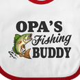 thumbnail image 4 of Inktastic Opa's Fishing Buddy Boys Baby Bib, 4 of 4