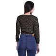 thumbnail image 3 of Moomaya Crop Top à Manches Longues Col Rond Imprimé pour Femmes T-Shirt en Jersey de Coton, 3 of 4