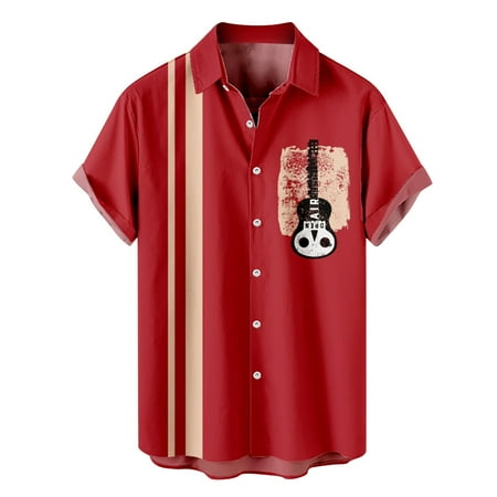 

MPWEGNP Mens Printed Hawaiian Shirts Short Sleeve Button Down Beach Shirts Shirt For Man M Scrub Mens Short Sleeve Tops Loose Fit