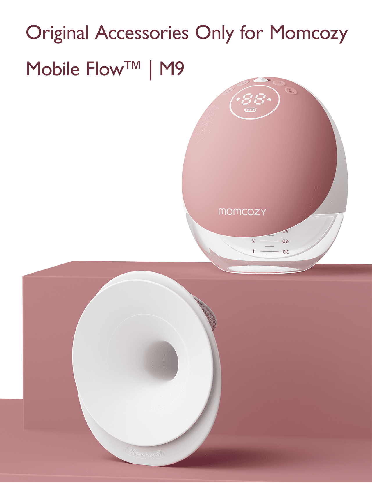Momcozy Mobile Flow Breast Pump 24mm flange, Original Momcozy M9 Mobile Flow Breast Pump Replacement Accessories, 1PC