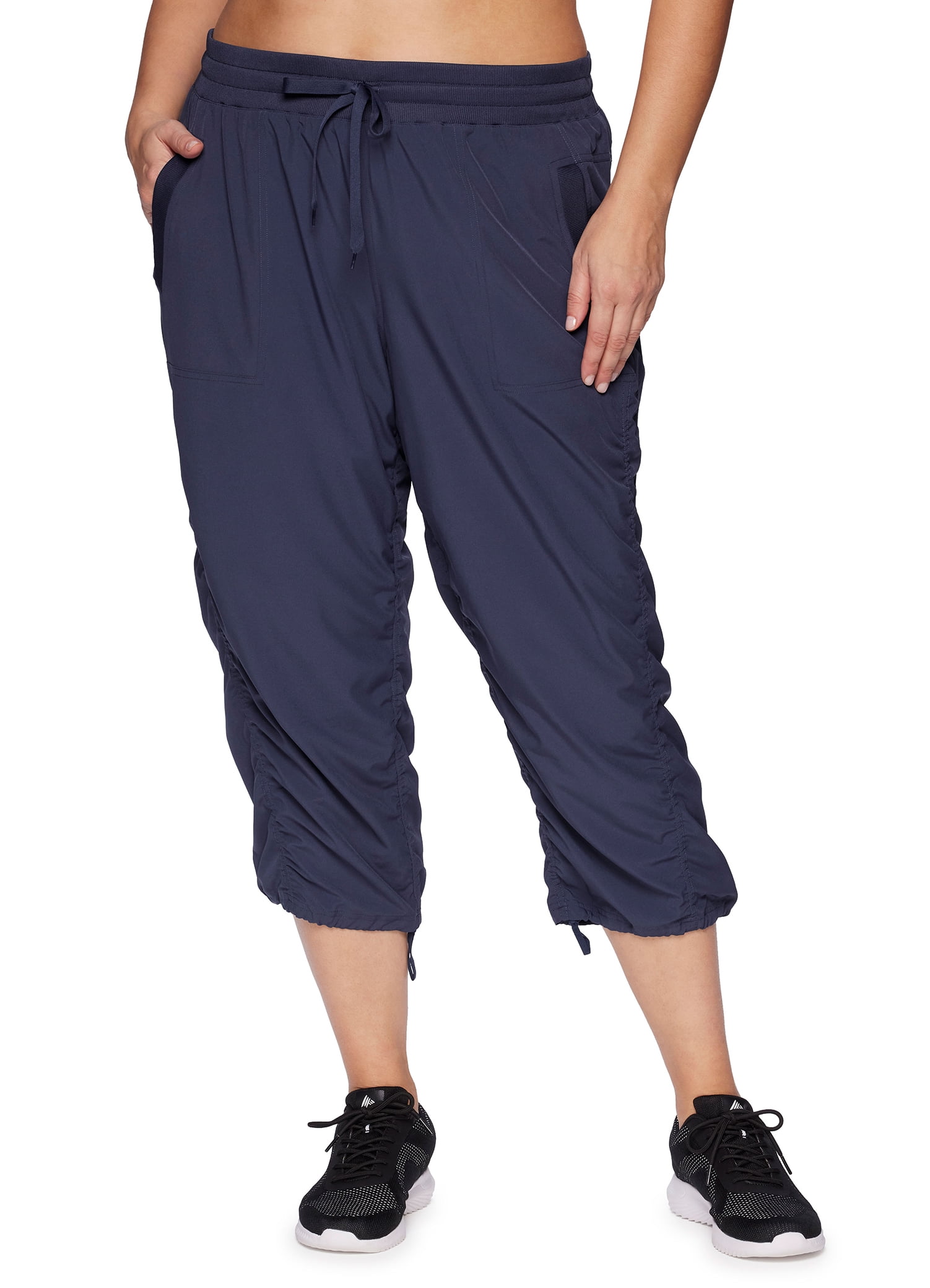 RBX Active Women's Plus Size Lightweight Woven Capri Pant With Pockets