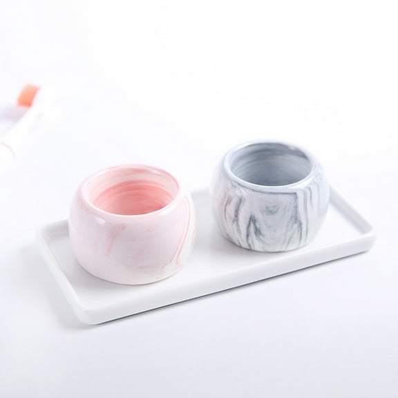 Masteelf 2PCS Marbling Creative Electric Toothbrush Holder Toothbrush Organizer for Bathroom Storage (Pink   Grey)