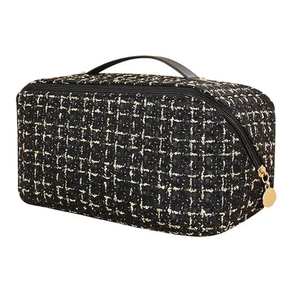 Bag Cosmetic Makeup Pouch Case Travel Toiletry Organizer Black Gift for Women