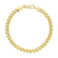 thumbnail image 3 of Nuragold 10k Real Yellow Gold Solid Franco Diamond Cut 4.5mm Spiga Wheat Chain Bracelet (7"-9") Italian Jewelry for Men, 3 of 5