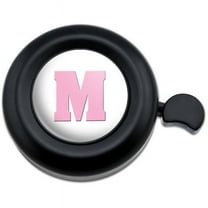 Letter M Initial Baby Girl Block Font Pink Shower Bicycle Handlebar Bike Bell