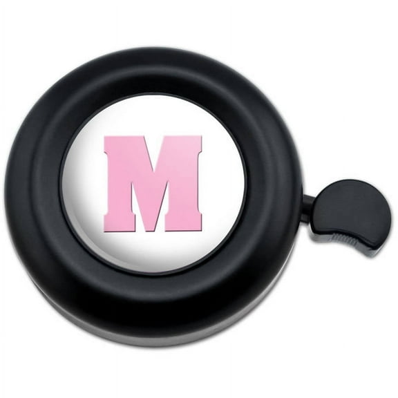 Letter M Initial Baby Girl Block Font Pink Shower Bicycle Handlebar Bike Bell