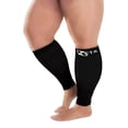 thumbnail image 1 of Sleeve XXL Wide Plus Size Calf Compression, Soothing Comfy Gradient Support, Prevents Swelling, Pain, Edema, DVT, Large Cuffs, Stretch to 26 Inches, Unisex, for Nurses, Seniors, Flights (Black), 1 of 5