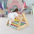 thumbnail image 4 of Costway Juguete de Escalada para Niños 4 en 1 Escalador Triangular con Tablero Deslizante Red de Escalada Juego de Madera para Interior, 4 of 9