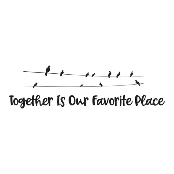 Family Together is our Favorite Place Cute Quotes & Sayings Wall Decal Decoration Inspirational Family Love Vinyl Wall Art Decal Lasts Years and Easily Removable - Size: 30 In(W) x 9 In(H)